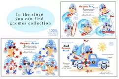 Truck Gnome Surfing Beach png clipart, Watercolor Truck Product Image 4