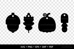 4 Autumn Shaped Gift Tags SVG Cut Files, Fall Paper Cut Tags Product Image 2