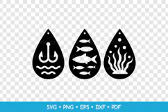 3 Teardrop Sea Earrings SVG, Ocean Jewelry Laser Cut Files Product Image 2