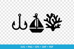 3 Sea Earrings SVG Laser Cut Files, Ocean Jewelry Template Product Image 2