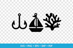 3 Sea Earrings SVG Laser Cut Files, Ocean Jewelry Template Product Image 2