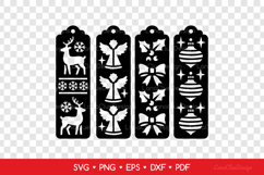 4 Christmas Bookmarks SVG, Xmas Laser Cutting Templates Product Image 2