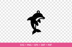 Dolphin Earring SVG Cut File, Sea Animal Jewelry Template Product Image 2