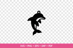 Dolphin Earring SVG Cut File, Sea Animal Jewelry Template Product Image 2