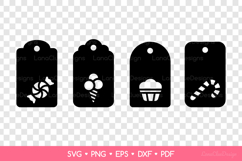 4 Candy Gift Tags SVG Cut Files, Food Tags Templates Product Image 2