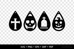 4 Teardrop Halloween Earrings or Pendant SVG Cut Files Product Image 2