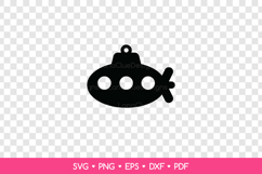 Submarine Earring SVG Cut File, Sea Jewelry Template Product Image 2