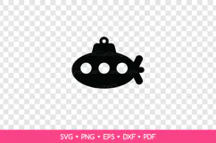 Submarine Earring SVG Cut File, Sea Jewelry Template Product Image 2