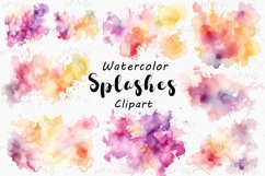 Vibrant Watercolor Splashes Clipart Product Image 1