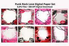 Punk Rock Love Digital Paper Set Product Image 1