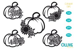 Pumpkin SVG Thanksgiving | Pumpkin Floral SVG Product Image 1