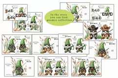 Watercolor Fishing Gnome Png clipart , digital clipart Product Image 4