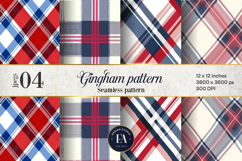 Red and Blue Gingham Pattern | Checkered Pattern Product Image 1