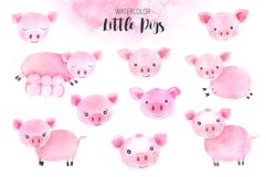 Watercolor Little Pigs Set Product Image 2