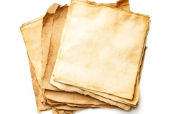Aged Sheets Paper on White Background Product Image 1