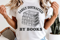 Easily Distracted by Books PNG Book Lover Reading Product Image 2