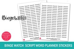 Binge WatchPlanner Sticker I Script Words Planner Stickers Product Image 1