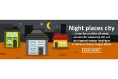 Night places city banner horizontal concept Product Image 1