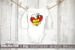 Bee Mine Kids Sublimation Valentines Png T-shirt Design Product Image 3