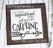 No Inspiration Just Caffeine SVG Cutting File PNG DXF AI EPS Product Image 2