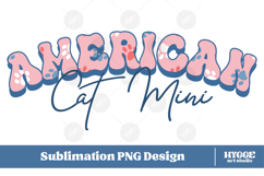 American Cat Mini 4th of July USA Paw DTF PNG Sublimation Product Image 1