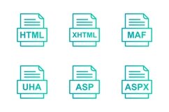 Set Of File Formats Icons Product Image 1