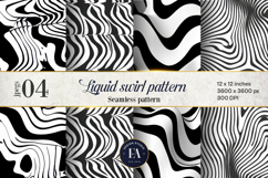 Monochrome Liquid Swirl | Liquid Art Pattern Product Image 1