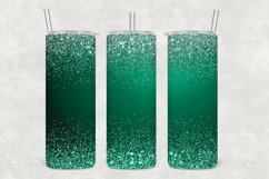 Aqua Green Tone Sparkle Glitter Tumbler Wrap Sublimation Product Image 1