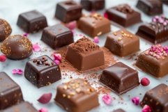 Artisan chocolate assortment on elegant setting Product Image 1
