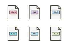 Set Of File Formats Icons Product Image 1