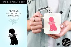 Floral English Cocker Spaniel Dog svg file for cricut Product Image 2