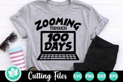 100 Days of School SVG | Zooming through 100 Days Product Image 1