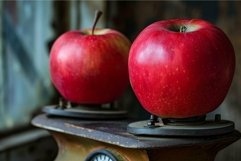 Sturdy Apples weight scales diet. Generate Ai Product Image 1