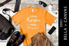 Burnt Orange Bella Canvas 3001 Male T-Shirt Mockup Masculine Product Image 1