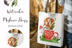 Watercolor Mushroom Houses Sublimation Printing Product Image 4