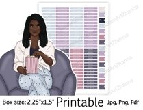 African American Movie Night Sticker Box Size 2,25"x1,5" Product Image 2