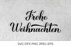 Frohe Weihnachten lettering. Merry Christmas in German SVG Product Image 1