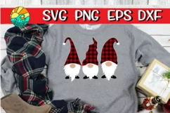 Christmas Gnome - Buffalo Plaid - SVG PNG EPS DX Product Image 2