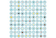 100 e-marketing icons set, flat style Product Image 1