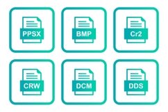 Set Of File Formats Icons Product Image 1