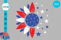 Patriotic Sunflower Svg, Sunflower Svg, Patriotic Svg Product Image 2