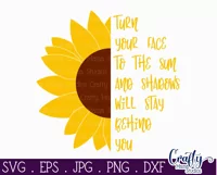 Turn Your Face To The Sun Farmhouse Sign Sunflower Svg Product Image 2