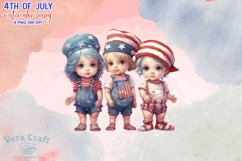 4th Of July Baby Watercolor Clipart Bundle - 8 Variations Product Image 6