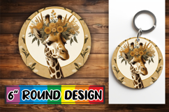 Sweet Circle Car Coaster Design, Giraffe Product Image 1
