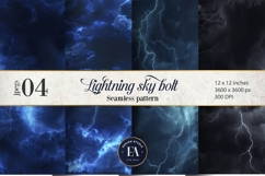 Lightning Bolt Digital paper, Thunderstorm pattern Product Image 1