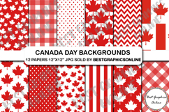 Canada Day Digital Background Papers Summer Pattern Paper Product Image 1