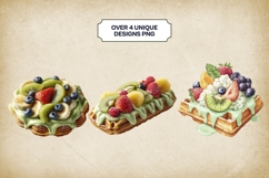 Matcha Waffles Clipart 4 PNG Product Image 2