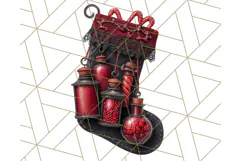 Gothic Christmas Clipart Dark Holiday PNG, Dark Christmas Product Image 5