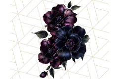 Gothic Floral PNG, Dark Aesthetic Flowers Clipart Print Product Image 5