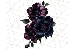 Gothic Floral PNG, Dark Aesthetic Flowers Clipart Print Product Image 5